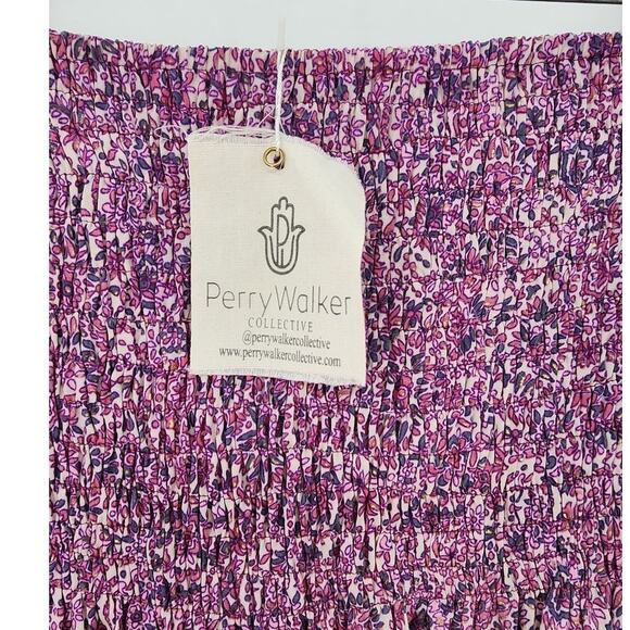 New NWT Perry Walker Collective Silk Blend Floral Strapless Dress One Size - Picture 3 of 6